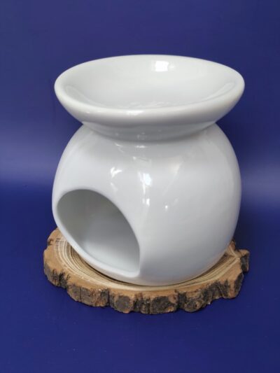 Kominek ceramiczny do wosku zapachowego / Ażurowe drzewo / Biały